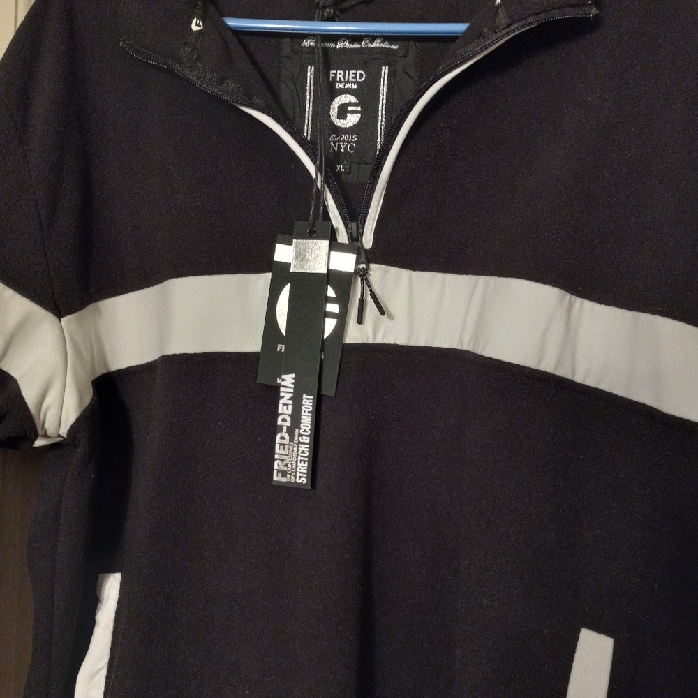Fried-Denim XL Black and white Fleece Pullover